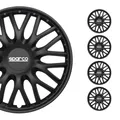 Sparco SPC1696BK Wheel Trims Rome Black, Set of 4, 16-Inch