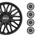Radkappen Radzierblenden Sparco Roma 16" Zoll Auto Abdeckung Set Schwarz 4x