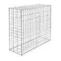 Wiltec Gabione 100 x 80 x 30 cm aus Drahtgitter, feuerverzinkter Gabionenzaun, Steinkorb für Gabionenwand, Gabionen Sichtschutz und Gabionen Hochbeet