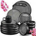 Moritz & Moritz 24tlg Tafel Service Grau Geschirr Set Reaktiv