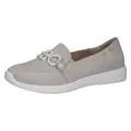CAPRICE Damen Slipper aus Leder Bequem, Grau (Arctic Suede), 37 EU