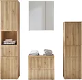 Badmöbel-Set BASIC BY BALCULINA "Austin", beige (artisan oak, artisan wild oak), B:200cm H:36cm T:181cm