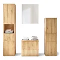 AUSTIN Badezimmermöbel Set in Artisan Eiche Optik, Wildeiche Optik FSC-zertifiziert - Modernes Badmöbel Set 4-teilig - 200 x 181 x 36 cm (B/H/T)