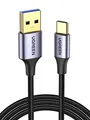 UGREEN USB C Ladekabel QC 3.0 USB C Kabel USB 3.0 5Gbps Nylon USB auf USB C Kabel kompatibel mit Galaxy S23 S22 S21 S10 A73 A72 A523 P30 Lite Redmi 10, Note 9 Pixel 7 iPhone 15 Pro(1m)