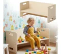 Bellabino Kindersitzgruppe Aki, 3 verschiedene Sitzhöhen, (1x Bank), natur unbehandelt, 2in1 als Sitz oder Tisch nutzbar