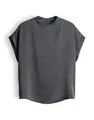 someday Damen Kurzarmbluse | ZIRKEN Loose Satinbluse mit Crinkle Effekt Silver Moon, 38