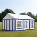 Partyzelt 4x6m Festzelt Gartenzelt Pavillon Bierzelt wasserdicht PVC blau-weiß