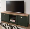 TV-Lowboard "Norwich" grün Eiche Landhaus TV Unterteil 152 x 51 cm