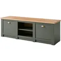 Furn.Design Tv-Lowboard, Grün, Eiche Wotan, Kunststoff, Nachbildung,Eiche, Uni, Holz Optik, 1 Fächer, Sockel, 152x51x45 cm, Wohnzimmer, Wohnwände, Lowboards, Lowboards stehend