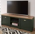 Furn.Design TV-Board Norwich (Unterschrank in dunklem grün mit Wotan Eiche, 152 x 51 cm), Landhausstil