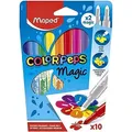 Maped - Filzstifte, Fasermaler COLOR'PEPS MAGIC - abgeschrägte, weiche Spitze - x10 Stifte + 2 magische Filzstifte