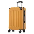 Koffer Trolley Reisekoffer Suitcase, Rollkoffer Handgepäck ,mit 4 Rollen360°, Hartschalenreisekoffer, Zahlenschloss, Weicher Gummigriff(XL,Orange)