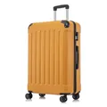 YONSLY Koffer Suitcase XL Orange, Trolley Reisekoffer, Rollkoffer Handgepäck mit 4 Rollen 360°, Hartschalenreisekoffer, Zahlenschloss, Weicher Gummigriff