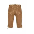 PAULGOS Trachtenhose Herren Lederhose Kniebund mit Trägern 100% Echtleder braun 52