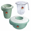 Westmark Rührschüssel 2,5l + Quriltopf + Messkanne, grün, Back-Set, Sparset
