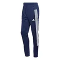 adidas Men's Workout Essentials All-Set 3-Stripes Knit Pant, Dark Blue/White, XXL