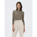 JDY Langarmbluse JDYFRANSISKA L/S HIGHNECK TOP JRS NOOS Viskosemischung, slim fit braun M (38)