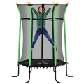 HOMCOM Trampolin Outdoor Ø163,5 cm, Kindertrampolin Gartentrampolin mit Sicherheitsnetz, Randabdeckung für Kinder 3-10 Jahre bis 50 kg belastbar Grün