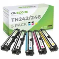 Kineco 5 Toner kompatibel für Brother TN-242 TN-246 für Brother DCP-9017CDWG1 9017CDWG1 9022CDW HL-3142CW 3152CDW 3172CDW MFC-9142CDN 9342CDW 9332CDW - Schwarz je 2.500 Seiten, Color je 2.200 Seiten