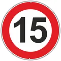 Maximale Geschwindigkeit 15 km Verkehrsschilder aus Aluminium rund 3 mm dick ...