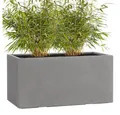 Pflanzwerk® Pflanzkübel TUB Premium Fiberglas Blumenkübel Frostbeständig mit Lotus-Effekt, Fiberglas - Handgefertigt - Rechteckig - Frostbeständig