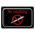 Blechschild Verbot 30x20cm  No smoking Rauchverbot schwarzes Schild