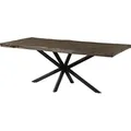 MASSIVMOEBEL24 Baumtisch Mango 200x100x76 grau lackiert / Kreuzgestell anthrazit matt FREEFORM 5 - Grau