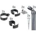 Alberts Zaunanschluss-Set für Wellengittertor an Schweißgitter Fix-Clip Pro, Höhe 122 cm, mit Einschlagbodenhülse, anthrazit, 2er-Set - Dunkelgrau