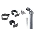 Alberts 601928 Zaunanschluss-Set Wellengittertor an Schweißgitter Fix-Clip Pro® | Set,2s | zinkphosphatiert anthrazit-metallic | mit Einschlag-Bodenhülse | Torpfosten-Ø: 60 mm | Zaunhöhe: 1220 mm
