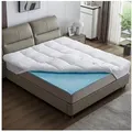 AMBINESS, Topper Matratzentopper mit Memory Foam Gel Kern 80x200cm - 180x200cm, 7 cm hoch, Polyester, Spannumrandung temperaturregulierend Maschinenwaschbar 100 cm x 200 cm x 7 cm