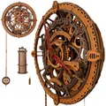 WOODEN.CITY 3D Holzpuzzle Uhr für Erwachsene – Industrial Vintage Wanduhr Holz Modellbausatz, 378 Teile