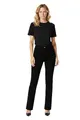ESRA Hose schwarz Damen Jeans Hose Straight Business Hose Damen Stretch Stoffhose – Premium High Waist Hose Damen elegant aus hochwertiger Baumwolle