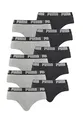 PUMA Basic Brief Men Herren Unterhose Pant Unterwäsche 10er Pack, Farbe:691 - Dark Grey Melange/Black, Bekleidungsgröße:XL