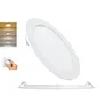 Braytron Ultraslim LED Einbaupanel Spot 6W Ø120mm Rund Dimmbar 3 Lichtfarben 3000K 4000K 6500K 470lm 230V Deckenleuchte Einbaustrahler Flach 26mm Einbautiefe Weiß Panellampe für Wohnzimmer Büro Flur