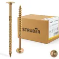 STRÜBER Tellerkopfschrauben mit Torx-Antrieb (8,0 x 280 mm / 50 Stück) Holzschrauben für Dachkonstruktionen - Konstruktionsschrauben Gelb verzinkt - Sparrenschrauben TX-Buchse - BIT TX-40 inklusive!