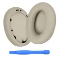 Ersatz Ohrpolster für Sony WH-1000XM3 Noise Cancelling Kopfhörer von MMOBIEL - Memory- Schaumstoff und Protein PU Kopfhörer Ohrpolster - Ersatzpolster - Silber