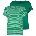 ONLY T-Shirt Damen Top MOSTER Regular Fit (2-tlg) Basic Kurzarm Tee Shirt mit Rundhalsausschnitt grün L (40)