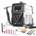 STAHLWERK Schutzgasschweißgerät 3-in-1 Kombi AC/DC WIG 200 ST Digital – WIG & MMA (E-Hand/ARC) bis 200 A, Clean-Modus zur elektrochemischen Reinigung von Edelstahlschweißnähten, HF-Zündung, Spot