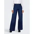 ONLY High-waist-Jeans ONLMADISON HW BUTTON WIDE DNM GEN533NOOS sanft gewaschener dunkler Denim-Look blau 30