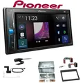 Pioneer DMH-A3300DAB 2-DIN Multimedia Autoradio Bluetooth DAB+ USB mit Einbauset für Porsche 911 1997-2006 in schwarz