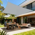 LOVE STORY Sonnensegel 3x4m Wasserdicht Rechteckig Segeltuch Sonnenschutz Windschutz PES mit 95% UV-Schutz für Balkon, Garten, Terrasse (Hellgrau)