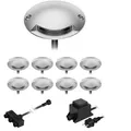 ledscom.de LED Boden-Aufbau-Leuchte Bunda, 1-flammig, für außen, befahrbar, warm-weiß, 9er Set