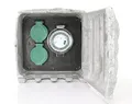 Bold Aussensteckdose Garten Stein-Optik mit 2-Fach Stecker-Verteiler + Zeitschaltuhr (IP44 wasserdicht, Verstärktes Material, bis 3680 Watt, 3m Kabel, Montage via Spieß oder/und Schrauben)