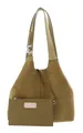 Coccinelle Leder Schultertasche C-Easy Handbag Suede Seagrass/Seagrass khaki