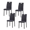 HTI living Esszimmerstuhl Denton Webstoff Grau 4er-Set Polsterstuhl