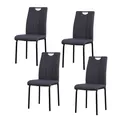 Esszimmerstuhl Denton Webstoff Grau 4er-Set Polsterstuhl HTI-Living