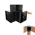 GeZu Impex Pfostenverbinder Y 121x121 mm Schwarz Pulverbeschichtet Pergola Eckverbinder 3-Wege Rechtwinkel Eckverbinder Pavillon DIY Holzbauwinkel Holzverbinder