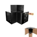 GeZu Impex Pfostenecke für 3 Balken 121 x 121 mm Schwarz Pulverbeschichtet Eckve