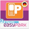 2x EASYPARK Aufkleber Easy Park Vignette APP Sticker Hinterglasaufkleber klein, KFZ Ticket Auto Parkplakette Parken (6 x 6 cm, UV Schutz, wiederablösbar, Made in Germany)