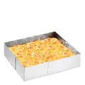 GEFU Backrahmen UNO | Höhenverstellbarer Edelstahlrahmen 8,5 cm | Ausziehbar 20×24–38×46 cm | Für Kuchen, Pizza & Desserts | Spülmaschinengeeignet
